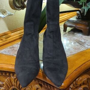 Donald J. Pliner Black Suede Heeled Boots